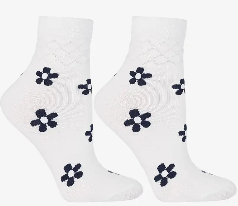 Blomstersokker til kvinder, hvid 60403578